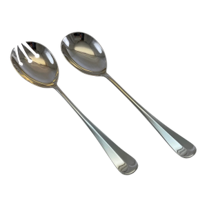 1960s Silver Pair Salad Servers, Salad Spoon & Salad Fork, Rattail