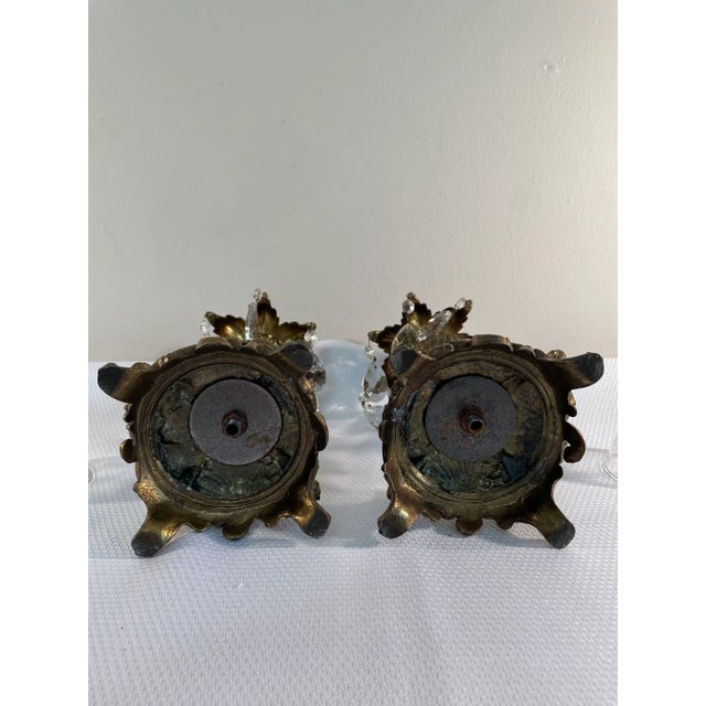 Early 20th Century French Baroque Style Brass Candle Holders With Votives - a Pair For Sale - Image 10 of 13