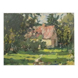 Farmstead, Oil on Board, 20th Century For Sale