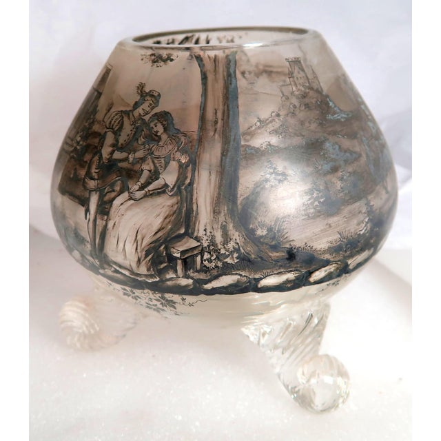 Black Black Enamel Footed Glass Vase, Fine Quality, in the Style of Lobmeyr and Schwartzlot, Circa 1900 For Sale - Image 8 of 16