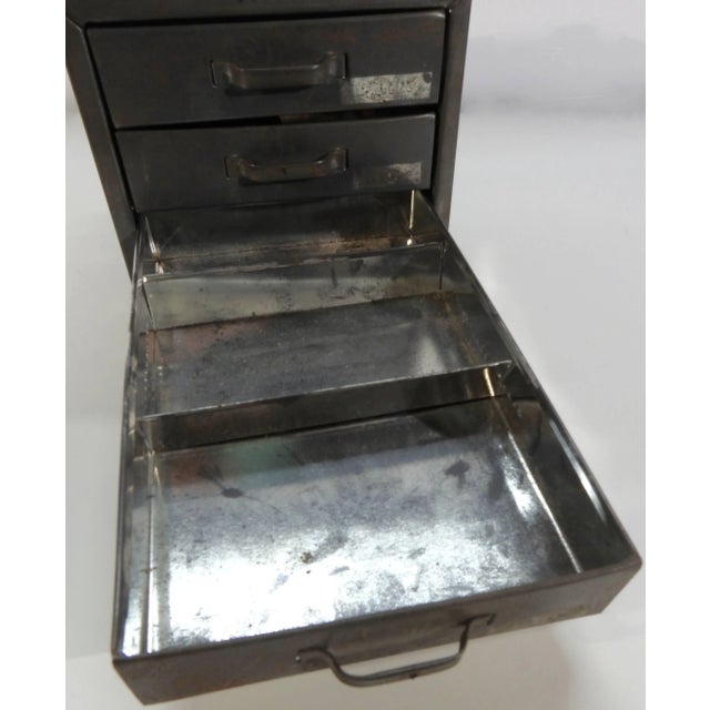 Industrial Midcentury Small Industrial Metal Box With Drawers For Sale - Image 3 of 10