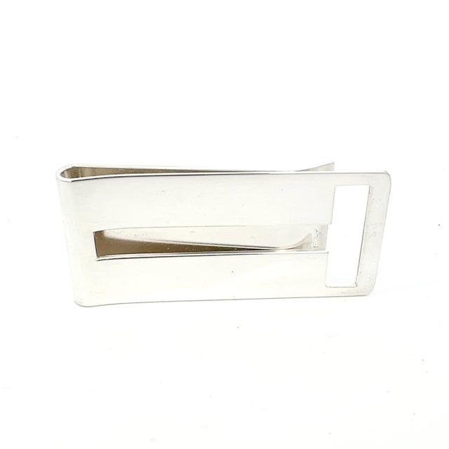 Contemporary Tiffany & Co Estate Large "T" Money Clip Sterling Silver For Sale - Image 3 of 13