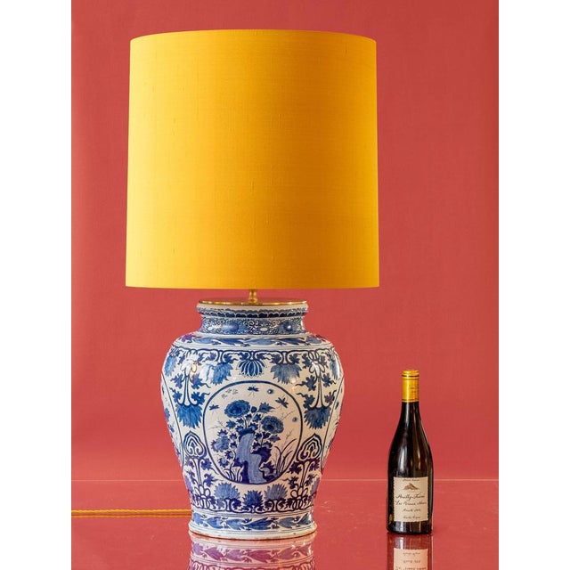 Large Blue and White Table Lamp from Delftware For Sale - Image 3 of 13