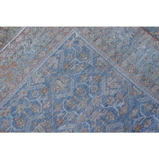 Antique Persian Sultanabad Rug in Light Blue and Green With All-Over Design 4'2"x6'5" For Sale - Image 10 of 10