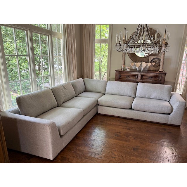Four Hands Colt 3-Piece 10' X 10' Sectional in Salt and Pepper Performance Polyester For Sale - Image 13 of 15