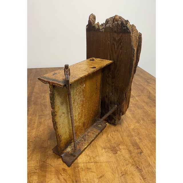 Vintage Mid-Century Modern Steel Beam and Driftwood Sculpture - Circa 1950’s For Sale In New York - Image 6 of 18