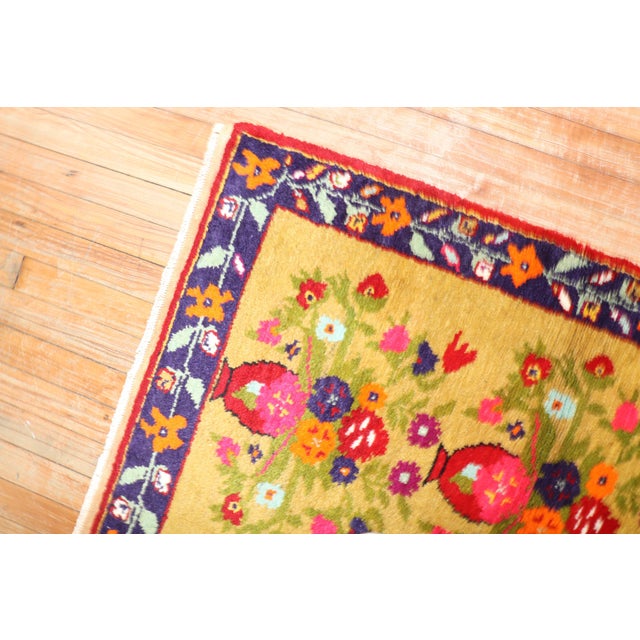 Mid 20th Century Floral Turkish Konya Rug For Sale - Image 4 of 18