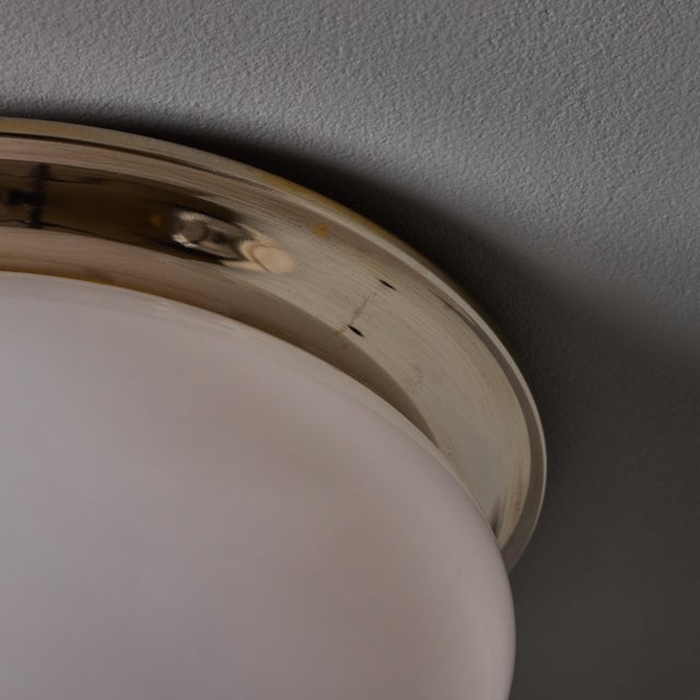 1970s Nickel and Opaline Glass Wall or Ceiling Lamp Attributed to Luigi Caccia Dominioni for Azucena For Sale - Image 12 of 18