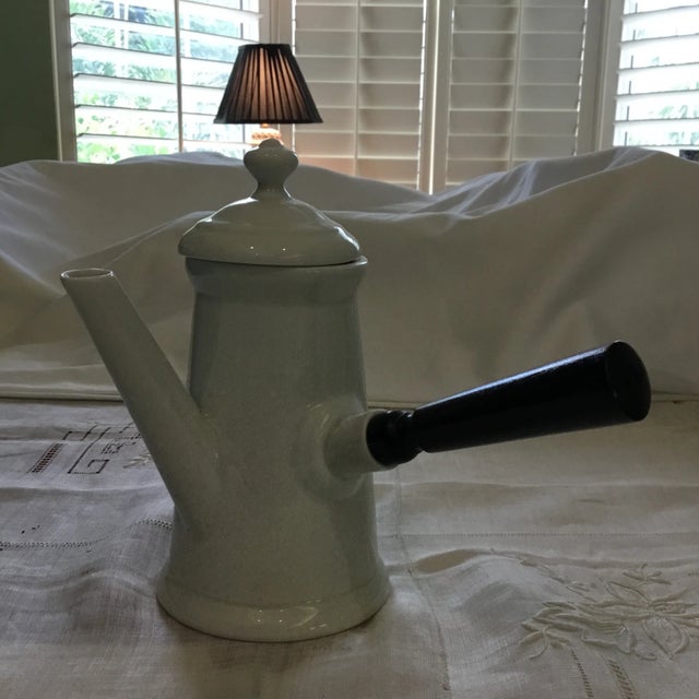 Traditional Porcelaine De Paris, Decor Les Fruits Sauvages Coffee Pot With Wood Handle 1960s Vintage For Sale - Image 3 of 12