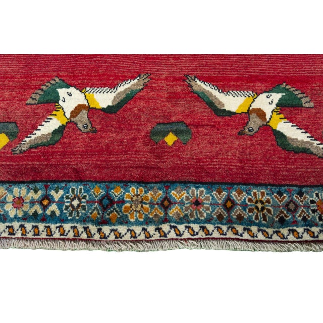 Hand-Knotted Gabbeh Nomad Rug in Wool, 2010s For Sale - Image 6 of 11