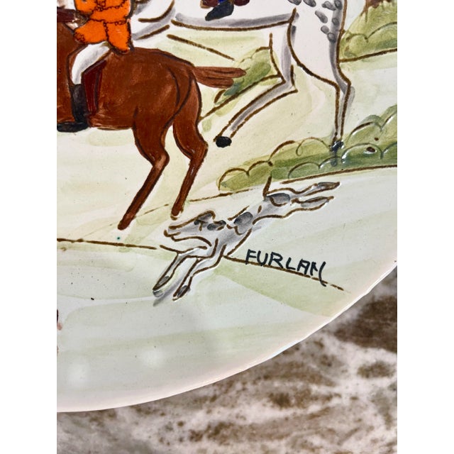 Italian Hand Painted Fox Hunting Platters, Two Available For Sale - Image 12 of 12