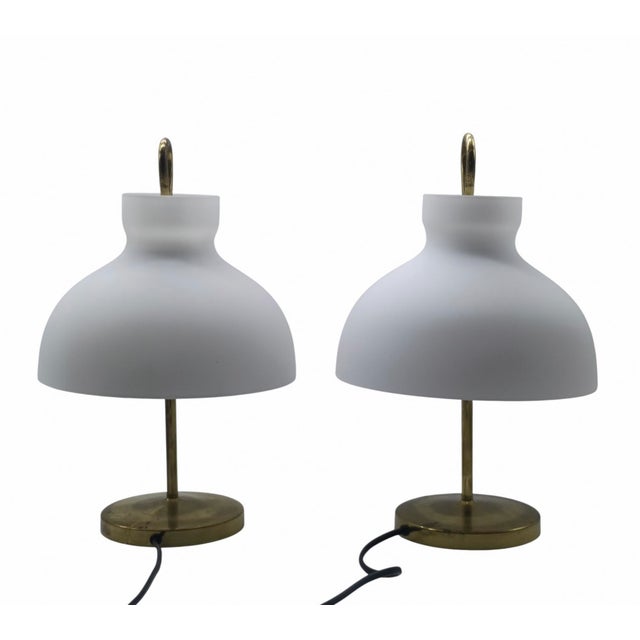 Mid-Century Modern Vintage Italian Arenzano Table Lamps by Ignazio Gardella for Azucena, 1960s, Set of 2 For Sale - Image 3 of 9