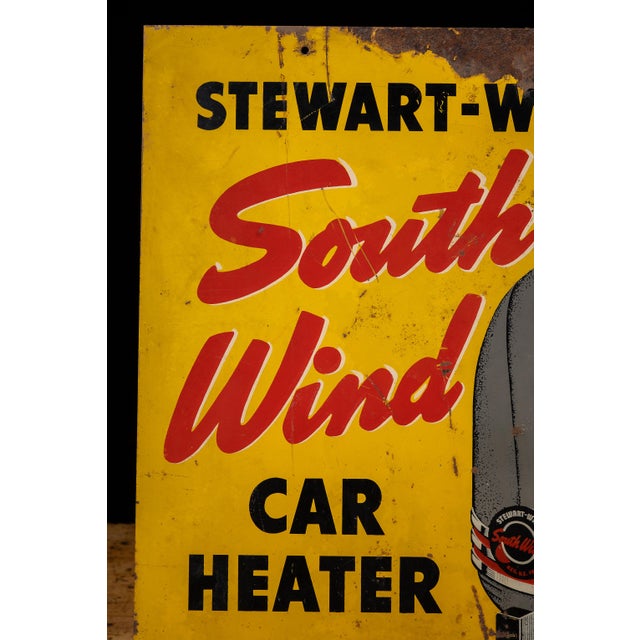 Metal Vintage Double-Sided Painted Metal Stewart-Warner Dealership Advertising Sign For Sale - Image 7 of 12
