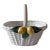 Vintage Portuguese Woven Ceramic Basket With Lemon Details For Sale