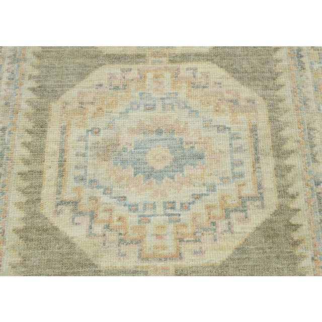 Turkish Oushak Runner Rug 2'11" x 10' #17237 For Sale - Image 4 of 8