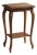 Louis XV Style Wood Side Table with Marble Top and Shelf For Sale
