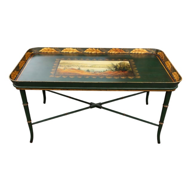 Vintage Painted Tray Coffee Table For Sale
