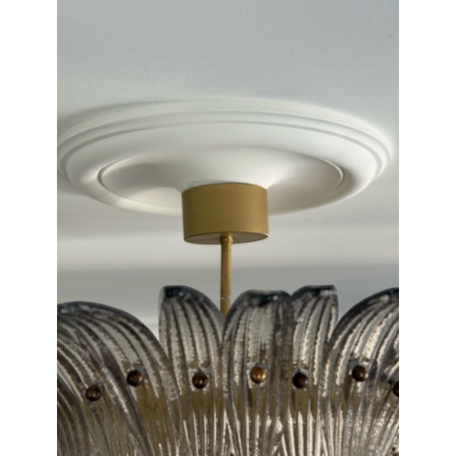 Gray Huge Murano Chandelier with Feather Prisms in the style of Barovier For Sale - Image 8 of 10