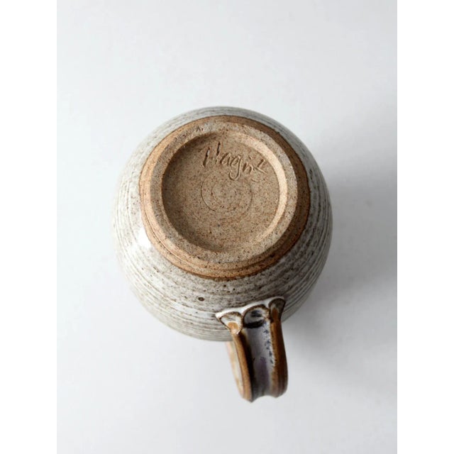 Vintage Signed Studio Pottery Pitcher For Sale - Image 12 of 13