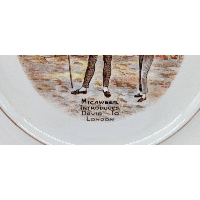 Vintage Sandland - Ware Lancaster Hanley " Micawber Introduces David to London " Decorative Plate For Sale - Image 4 of 8