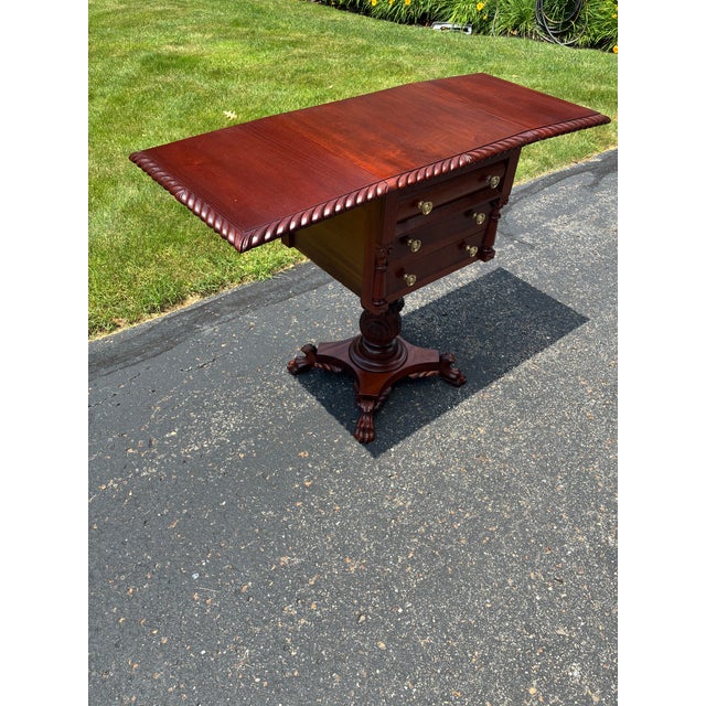 1900 - 1909 Early 20th Century Mahogany Empire Styled Sewing Cabinet For Sale - Image 5 of 9