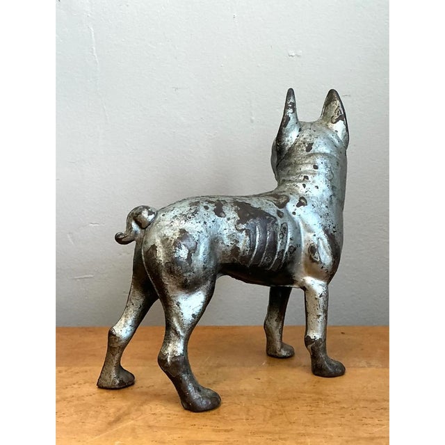 Early 20th Century Vintage Cast Iron Dog Doorstop For Sale - Image 5 of 12