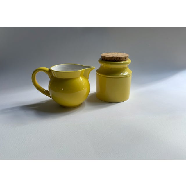 Vintage Savoir Vivre Ceramic Sugar & Creamer Set manufactured in West Germany, Circa 1980s. Featuring a larger, vibrant,...