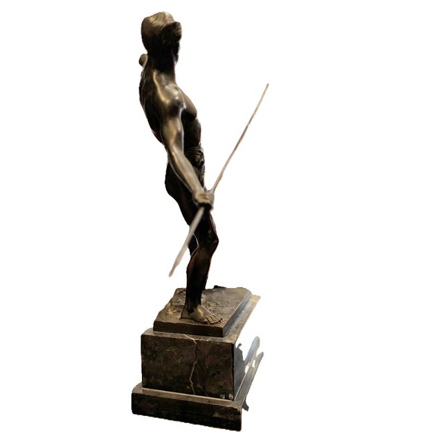 1920s 1920s Karl Mobius Male Nude With Javelin Bronze Statue For Sale - Image 5 of 7