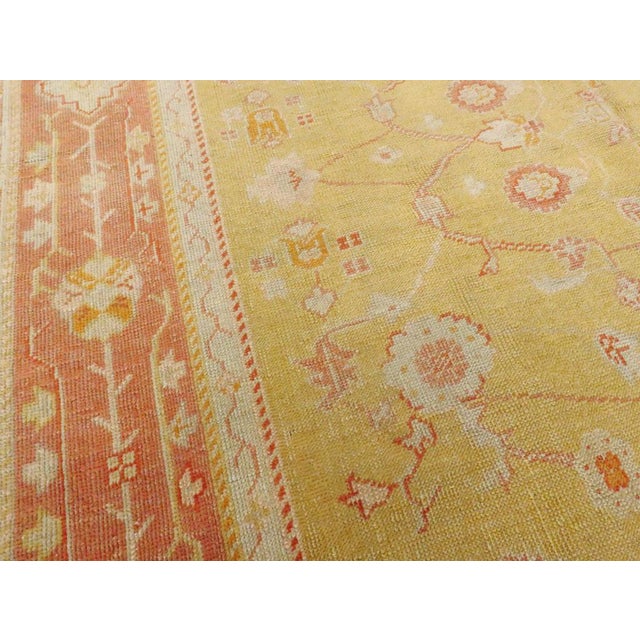 Rustic Galerie Shabab Collection Early 20th Century Turkish Oushak Room Size Carpet For Sale - Image 3 of 7