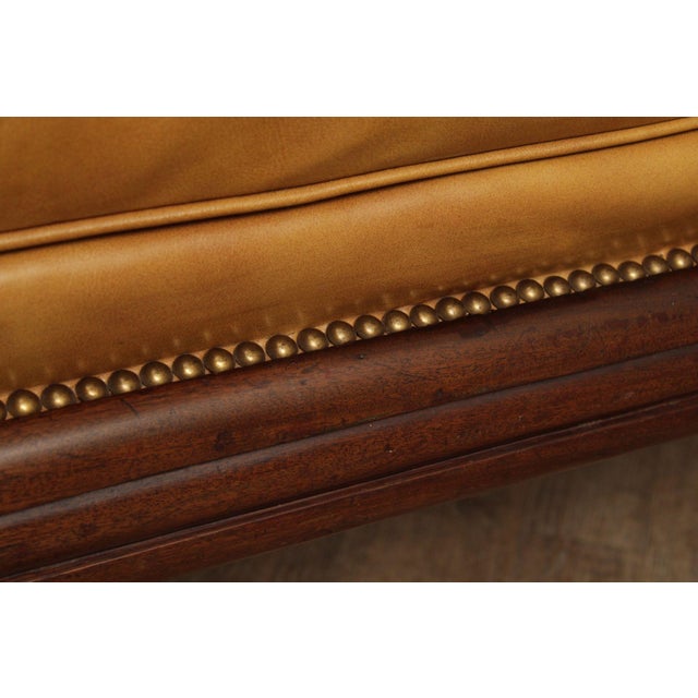 Antique English Regency Mahogany and Tufted Leather Sofa For Sale - Image 12 of 12