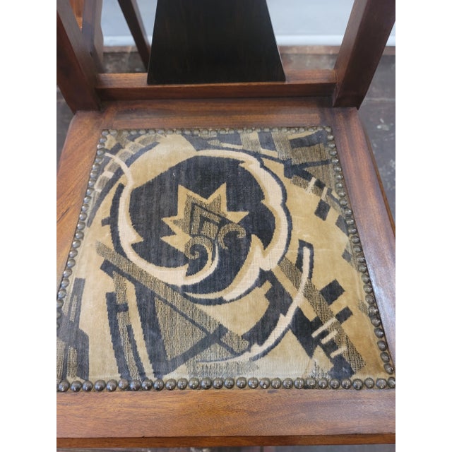 Art Deco 1920s Antique French Art Deco Pair of Chairs Original Mohair For Sale - Image 3 of 8