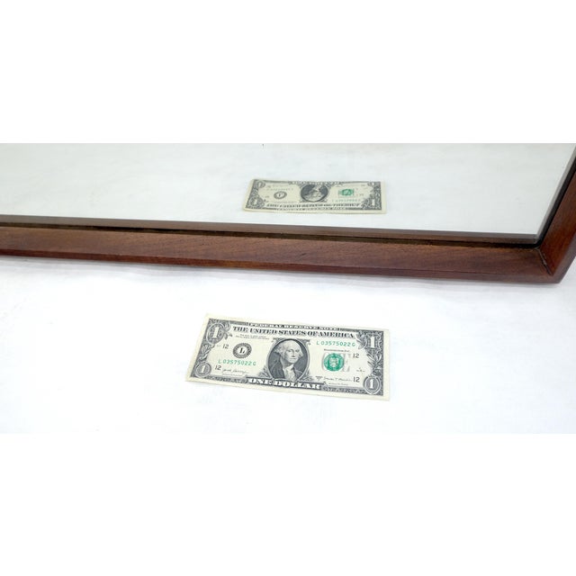 American of Martinsville Mid Century Modern 2" Deep Profile Solid Walnut 32x43 Rectangle Wall Mirror MINT For Sale - Image 4 of 15