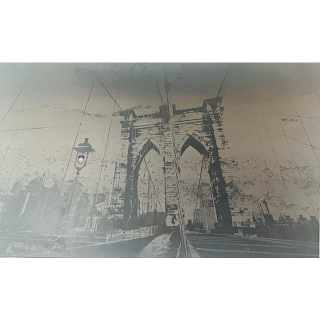 Metal Modern Steel Wall Hanging Brooklyn Bridge For Sale - Image 7 of 9