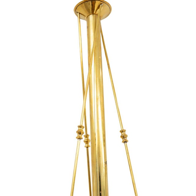 Glass Chandelier with Gold Iris Decor by Johann Loetz Witwe, 1900s For Sale - Image 6 of 7