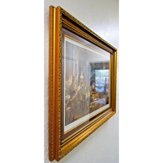 1990s Trisha Romance Christmas at the Cottage Matted and Framed Numbered Print For Sale - Image 11 of 17