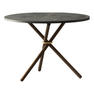 Daphne Coffee Table with Dark Concrete Top and Dark Oak Legs by Eberhart Furniture For Sale