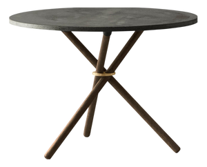 Daphne Coffee Table with Dark Concrete Top and Dark Oak Legs by Eberhart Furniture