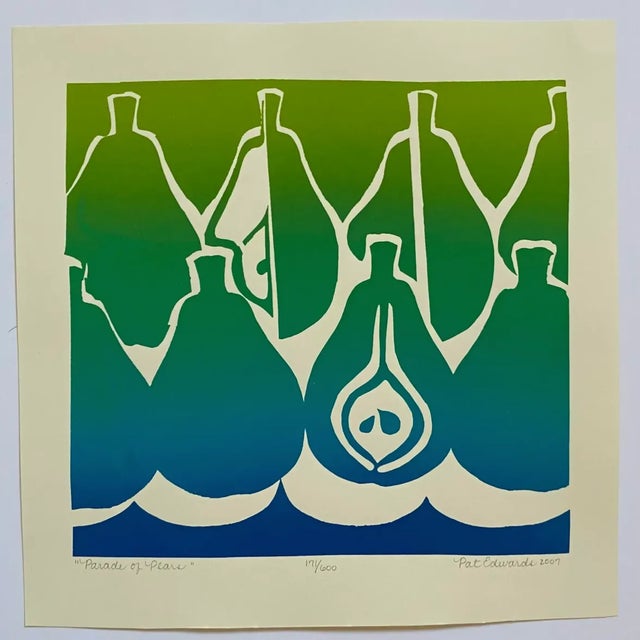 "Parade of Pears" by North Carolina artist Pat Edwards. Pencil signed, titled, dated and numbered 171 of 600. Combined...