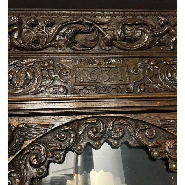 Large Antique Renaissance-Style Cabinet, 1634 For Sale - Image 3 of 8