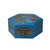 1990s Oriental Cerulean Blue Dragon Phoenix Graphic Hexagonal Container Box For Sale - Image 5 of 8