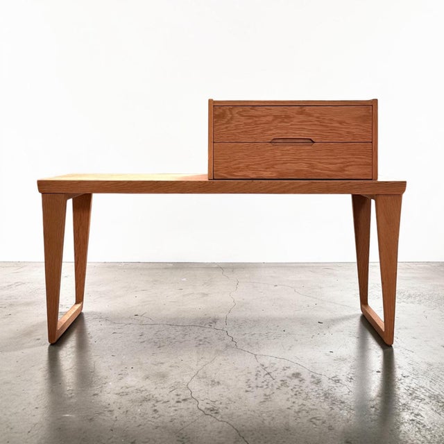 Light Yellow Vintage Bench with Drawer by Kai Kristiansen for Aksel Kjersgaard, 1960s, Set of 2 For Sale - Image 8 of 16