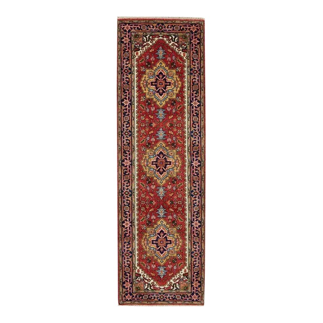Indo Persian Heriz Serapi Design Runner For Sale