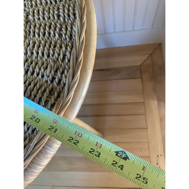 Tan Vintage Rattan and Cane Two Tier Side Table For Sale - Image 8 of 8
