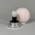 Art Deco Pink Frosted Glass and Chrome Globe Flush Mount, Sweden, 1940s For Sale - Image 10 of 13