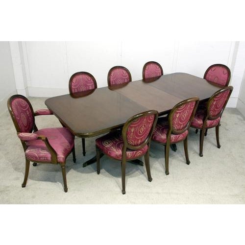 Regency Dining Table and Chairs in Mahogany, 1920s, Set of 9 For Sale - Image 6 of 6