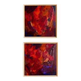 "Passionate Heart" Pair of 2026 Framed Paintings by Jessalin Beutler For Sale