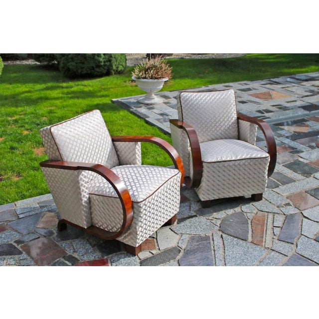 1920s Vintage Art Deco Lounge Chairs, 1920s, Set of 2 For Sale - Image 5 of 10