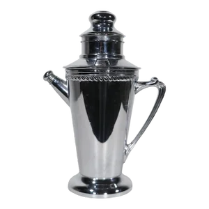Art Deco Chrome Recipe Cocktail Shaker by Keystone