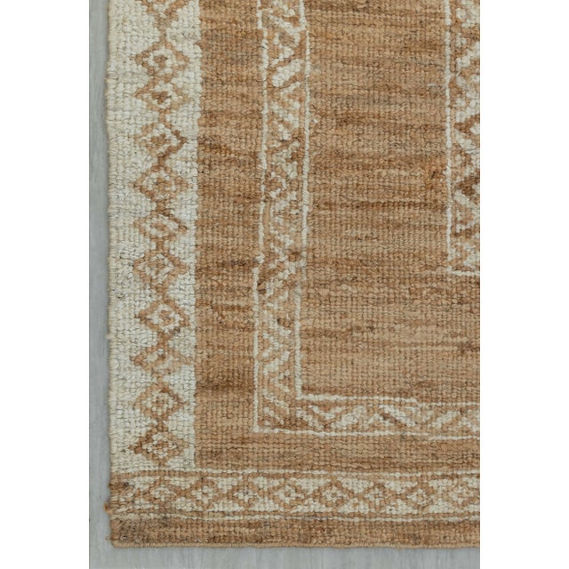 10x14Ft. Natural Brown Cream Jute Taureg Inspired Soumek Jute Hand Woven Rug For Sale - Image 9 of 12