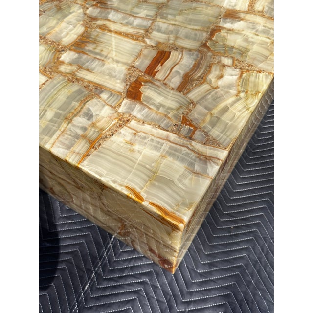 1970s Onyx Plinth Coffee Table Large Square Minimalist Cube For Sale - Image 9 of 9